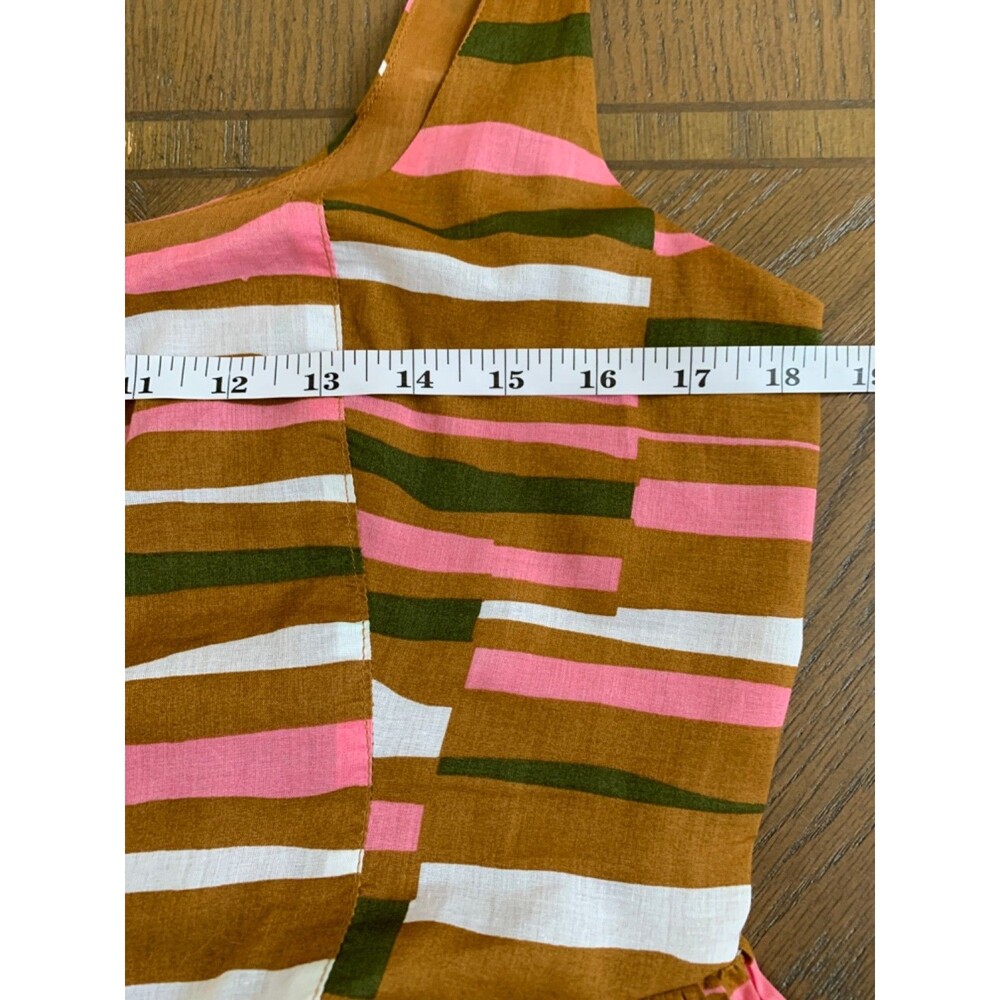 ASOS Design Voile Picnic Midi Sundress Striped Print Women's Size 6 - Picture 7 of 12